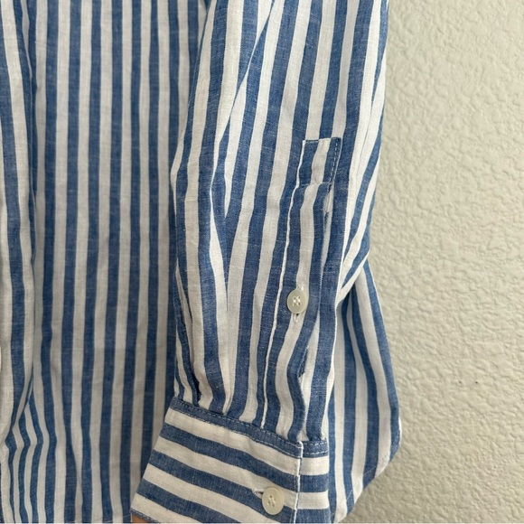 Sezane Oversized Max Blue Stripe Shirt - Picture 5 of 13
